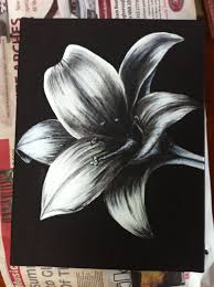 Black And White Flower Painting Flower Painting Black And White Painting Black Canvas Paintings White Painting