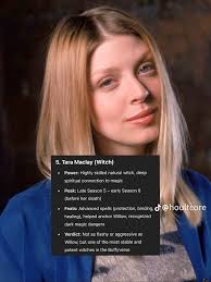 Buffy Character Rangked Source tikt*k 1. Willow Rosenberg (Witch) Power  Type: Magic (witchcraft, sorcery) Season Peak Power: Near-omnipotent  (especially Dark Willow" Feats: Absorbed vast magical knowledge,  resurrected Buffy, destroyed the magic ...