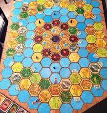 Prawn Designs Hex Board Style 1 In Use With Settlers Of Catan Settlers Of Catan Catan Wooden Board Games