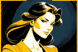 Portrait of a lady noble ambiance composition elements drawn by claudio  castellini and marc silves