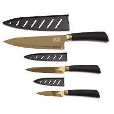 Thyme Table Gold Chef Knife Set 3 Piece Walmart Com Stainless Steel Knife Set Chef Knife Kitchen Knives