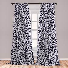 See more ideas about curtains, custom drapes, navy blue curtains. East Urban Home Ambesonne Navy And White Curtains Botanical Arrangement With Poppies In White Simple Feminine Corsage Window Treatments 2 Panel Set For Living Room Bedroom Decor 56 X 95 Navy Blue White Wayfair