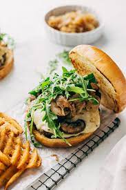 Mushrooms are surprisingly similar in taste and texture to meat when cooked, so they are the perfect add the green onions, cumin, and mushrooms. Rockin Sweet Onion Mushroom Swiss Burgers Recipe Little Spice Jar