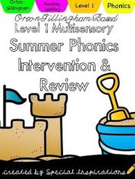 Level 1 Multisensory Summer Reading Review Orton Gillingham Gillingham Multisensory Summer Reading