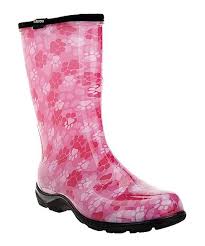 Sloggers Pink Paw Print Waterproof Rain Boot