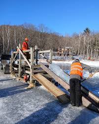 ice harvesting on Squam Lake ...