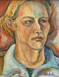 Pat Beck California Vintage Modern Portrait Expressionism Impressionism  Painting