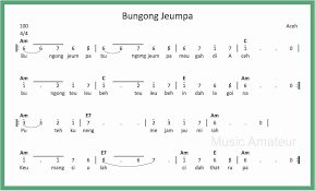 Dikutip dari situs kemdikbud, jeumpa berasal dari nama sebuah kerajaan yang dulu pernah berjaya di nusantara, yakni kerajaan jeumpa. Not Angka Bungong Jeumpa Seputar Musik