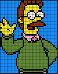 Ned Flanders The Simpsons Perler Bead Pattern By Kyle Mccoy Bordados En Punto Cruz Costura Punto De Cruz Dibujos En Cuadricula
