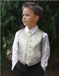 Ob zur hochzeit, zu weihnachten oder zum familienfest! Kinder Weste Fur Jungen Festlich Ivory Floral Plastron Paul Malone Shop