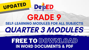 The following are some reminders in using this module: Grade 9 Quarter 3 Self Learning Modules All Subjects Free Download Deped K 12