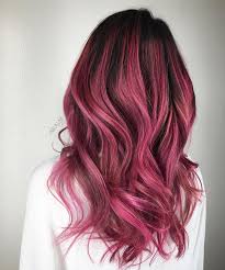 Black to maroon hair color. Black And Berry Ombre Hair Dark Pink Hair Hair Styles Brunette Hair Color