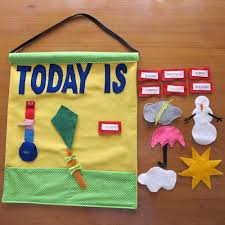 Weather Day Chart Childs Wall Hanging Educational Toy