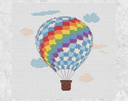 I think it may be you! Hot Air Balloon Cross Stitch Pattern Rainbow Counted Cross Etsy Kanavice Tasarimlari Kanavice Ornekleri Kanavice