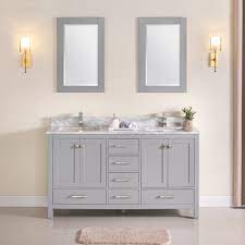 The cabinet is made with 100% solid wood and plywood only! Double Bath Vanity Constantia 60 Model V1901 60d 03 Empire Grey