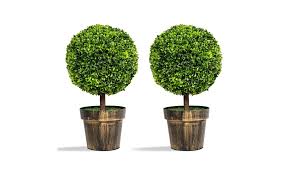 2 topiary 3' artificial outdoor tree uv cypress spiral cedar pine decor patio. Up To 18 Off On 2pc 22 Artificial Boxwood To Groupon Goods