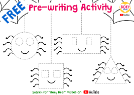 Halloween Free Printable For Kids Pre Writing Activities Pen Control Worksheets Boey Bear Pre Writing Activities Pre Writing Printable Activities For Kids