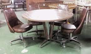 Reserved Vintage Chromcraft Four Swivel Chairs Mid Century Modern Dinette Woodgrain Mid Century Modern Dining Set Dining Sets Modern Mid Century Modern Dining