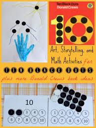 Ten Black Dots By Donald Crews Virtual Book Club For Kids Inspiration Laboratories Math Activities Preschool Math Preschool Activities