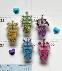 Toontown Bubble Tea Pin: Holographic Acrylic Boba Tea