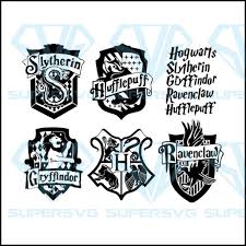 Download Bundle Harry Potter Hogwarts House Crest Svg Syltherin Ravenclaw Hufflepuff Gryfindor Svg Supersvg