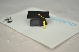 1 piece of 5.5/8 x 2.3/4 white card to mat onto the inside of the card. Graduation Pop Up Card 3d Cap Tutorial Creative Pop Up Cards