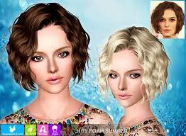 Curly Bob Hairstyle 116 Naima By Newsea For Sims 3 Curly Bob Hairstyles Bob Hairstyles Curly Bob