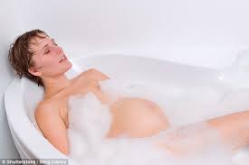 Pregnant Woman Can Relax In A Hot Bath Or Sauna Daily Mail Online