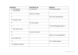 Doch das essen war nicht seine einzige aufmerksamkeit. Prasens Prateritum Perfekt Deutsch Daf Arbeitsblatter