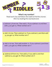 Guess My Number 4 Worksheet Education Com Guess My Number Math Riddles Number Riddles