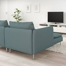 Soderhamn Sectional 4 Seat With Chaise Finnsta Turquoise Ikea In 2020 Ikea Sofa Comfortable Sofa Deep Seating