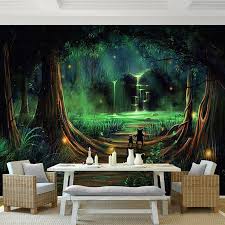 Gunstige Benutzerdefinierte 3d Stereo Mural Tapete Hd Marchenwald Fluoreszierende Tapete Wohnzimmer Kinderzimmer M Tapete Wohnzimmer Tapeten Wandbilder Tapeten