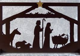 Creche De Noel Cadre Silhouette En Bois Decoupe Decorations Murales Par Decosiluetas Poeme Noel Creche De Noel Noel