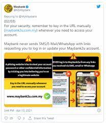 Of course with a successful opening of a maybank current account, you will be issued with a cheque book and an atm. J Advisory ð—¦ð—°ð—®ð—ºð—ºð—²ð—¿ð˜€ ð—µð—®ð˜ƒð—² ð—±ð—¼ð—»ð—² ð—¶ð˜ ð—®ð—´ð—®ð—¶ð—» Important Spot The Difference ð—ºð—®ð˜†ð—¯ð—®ð—»ð—¸ðŸ®ð˜‚ ð—°ð—¼ð—º Is Not The Same As ð—ºð—®ð˜†ð—¯að—»ð—¸ðŸ®ð˜‚ ð—°ð—¼ð—º ð—°ð—¶ð˜ð—¶ð—¯ð—®ð—»ð—¸ ð—°ð—¼ð—º Is Not The Same As ð—°ð—¶ð˜ð—¶ð—¯að—»ð—¸ ð—°ð—¼ð—º The First One Is