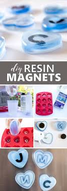Diy Fridge Magnets Made With Resin Monogram Heart Shaped Magnets Fun Back To School Craft Idea Via Resincraf Diy Resin Magnets Resin Diy Diy Resin Projects