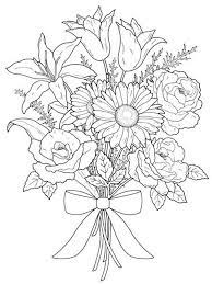 De coloring page of bouquets (5), this is the fifth on our site. Flower Bouquet Coloring Page 1001coloring Com