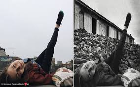 Every swagger, pregnant twelvie , gayolo, and # hashfag was eliminated maddi: Shameless Selfie At Holocaust Memorial Via Yolocaust App Iamatotalpieceofshit