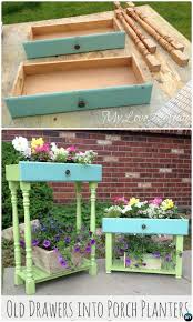 Diy Old Drawer Porch Planter Instruction Diyhowto Best Draw Gardening Ideas Porch Decorating Spring Porch Decor Spring Diy