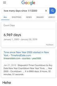 Add number of days, months and/or years to a calendar date calculator. Google How Many Days Since 112000 All Shopping News Images Videos Count Days 6969 Days January 1 2000 January 30 2019 Feedback Time Since New Year 2000 Started In New York