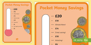 pocket money savings chart money bank earning finance