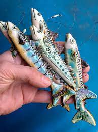 Ceramic Mackerel To Hang On The Wall Ceramic Fish Fish Sculpture Fish Wall Art