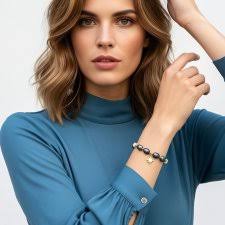 Bransoletka znak zodiaku Bliźnięta pozłacane kulki