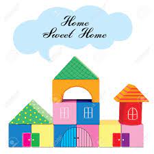 Good for esl or young children to learn language skills. Kids Building Blocks Home Sweet Home Vector Illustration Isolated Royalty Free Cliparts Vectors And Stock Illustration Image 57316516