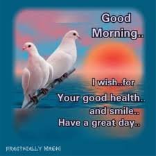 Good Morning I Wish For Your Good Health And Smile Have A Great Day Practically Mag Good Morning Wishes Morning Wish Good Morning Picture