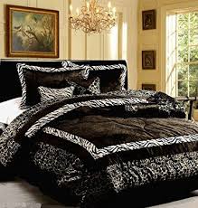 Black And White Cheetah Print Bedding Dovedote Safarina Zebra Animal Print Comforter Set Queen Black White Bedroom Comforter Sets Bedroom Sets For Sale Comfortable Bedroom