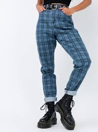 Twiin Empire Plaid Jeans Princess Polly Plaid Jeans Checked Trousers Plaid