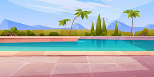 Download Swimming Pool In Hotel Or Resort Outdoors Summer For Free In 2020 Summer Landscape Landscape Background Anime Scenery Wallpaper