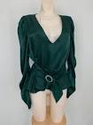 BELTED SATIN EFFECT TOP GREEN - 3564/189 Zara