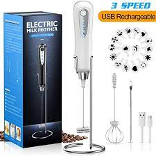Amazon Com Ximu Milk Frother Handheld Usb Rechargeable 3 Speeds Mini Electric Milk Foam Maker Blende Milk Frother Handheld Milk Frother Electric Milk Frother