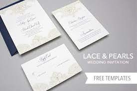 Free Template Lace Pearls Wedding Invitation Set Yesmissy Free Printable Wedding Invitations Free Wedding Invitation Templates Pearl Wedding Invitations